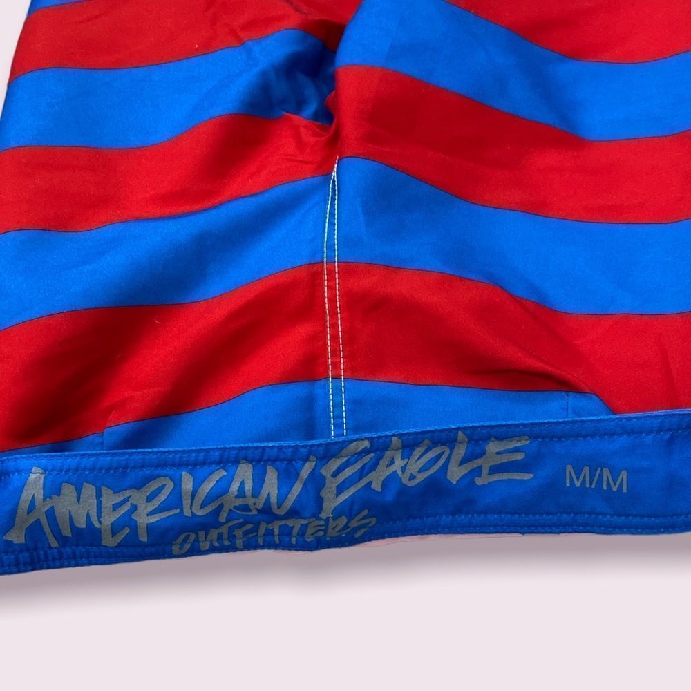 Red and Blue Striped American Eagle Outfitters Board Shorts - Size M - Picture 7 of 10